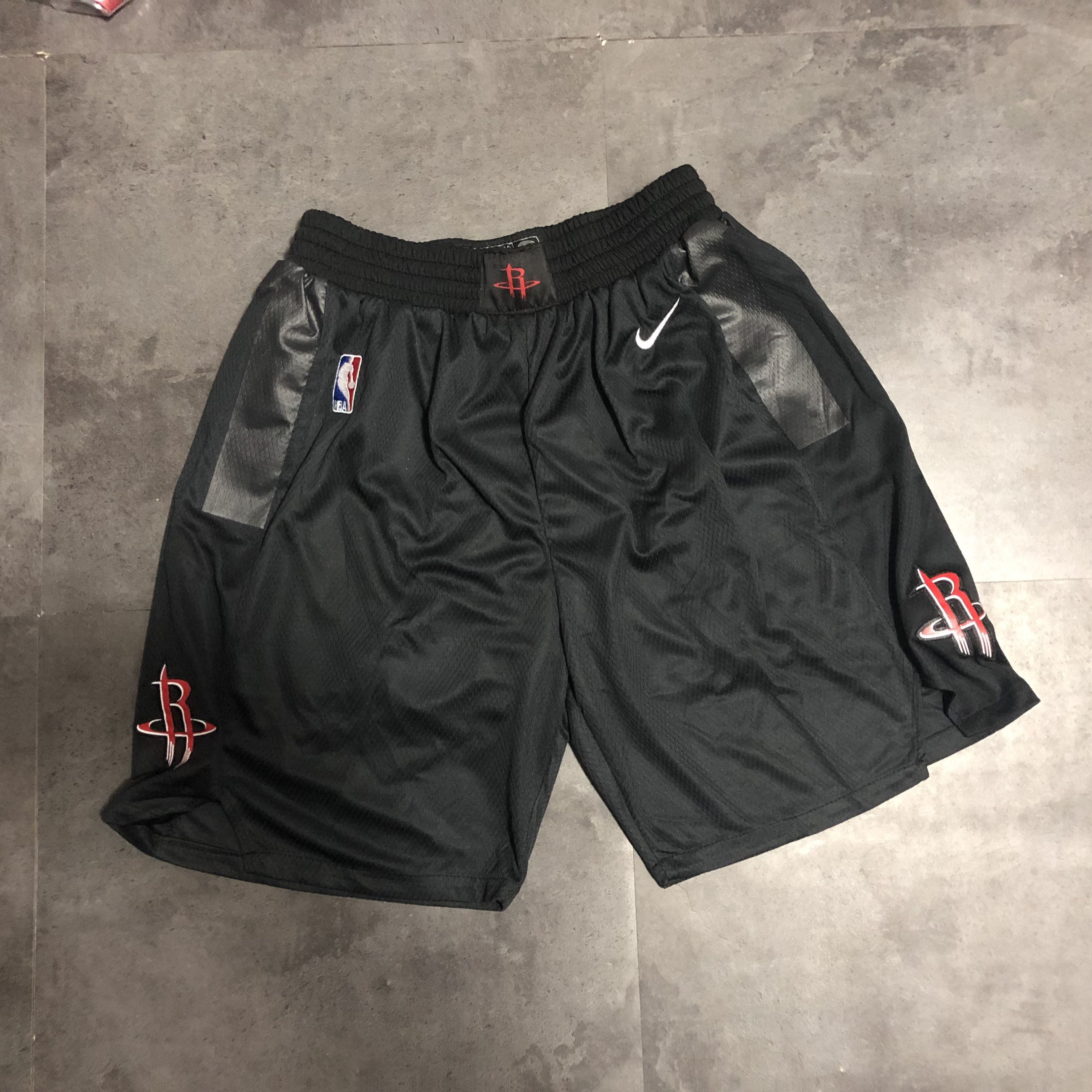Cheap Men NBA Houston Rockets Black Nike Shorts 0416